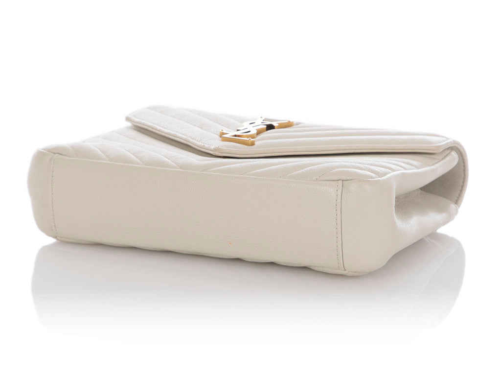 Saint Laurent Medium Crema Grain De Poudre Envelope Bag