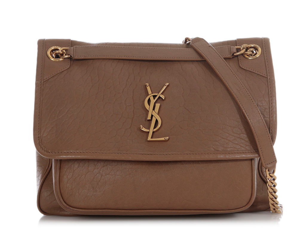 Saint Laurent Medium Brown Grained Lambskin Niki Bag