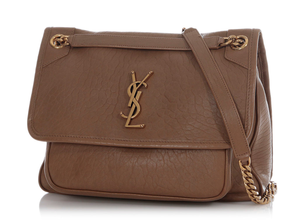 Saint Laurent Medium Brown Grained Lambskin Niki Bag
