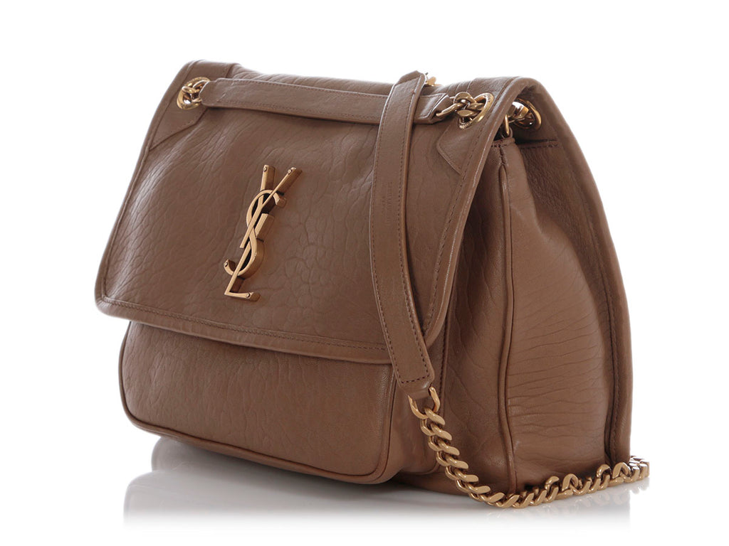 Saint Laurent Medium Brown Grained Lambskin Niki Bag