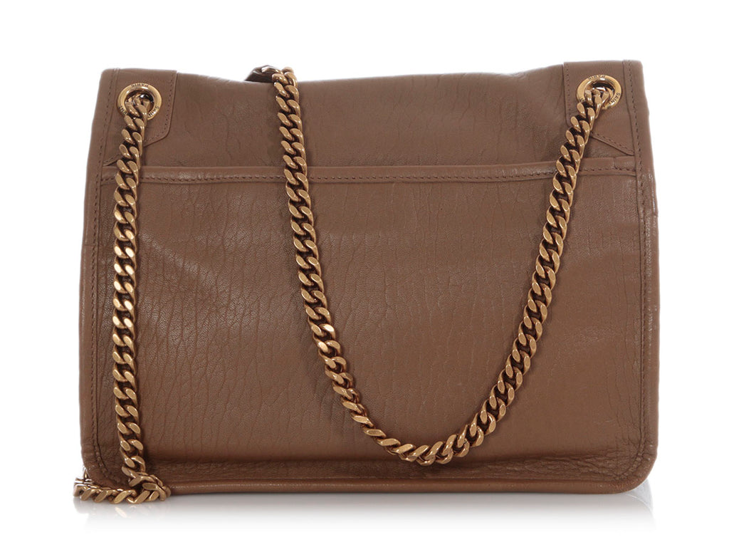 Saint Laurent Medium Brown Grained Lambskin Niki Bag