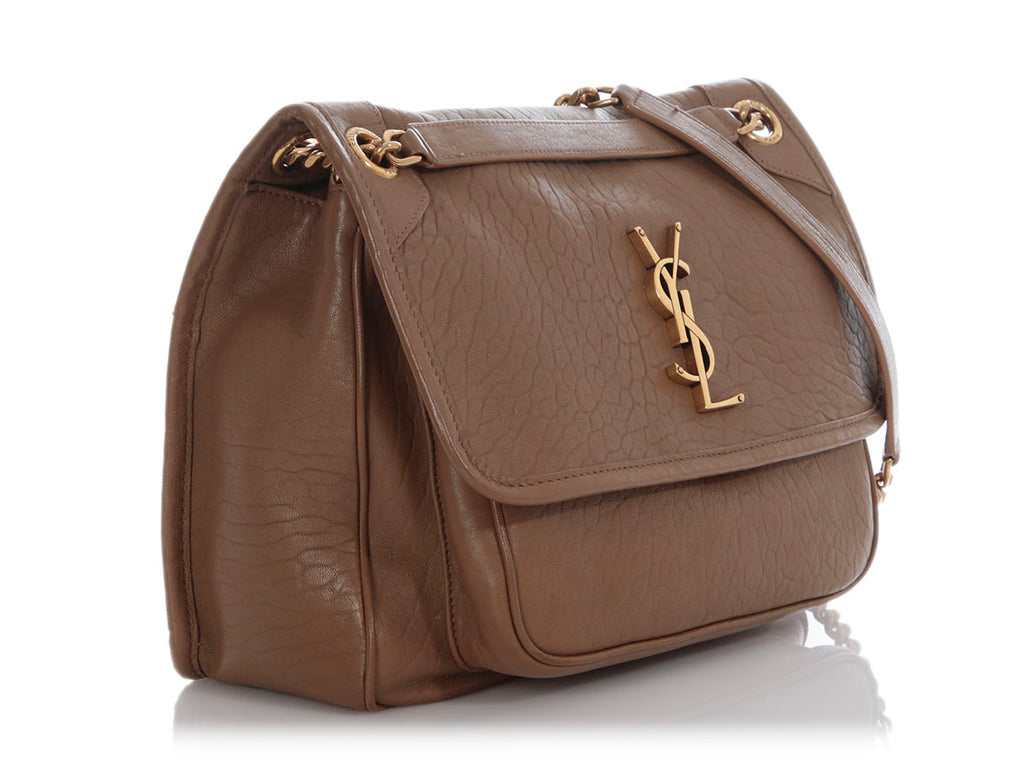 Saint Laurent Medium Brown Grained Lambskin Niki Bag