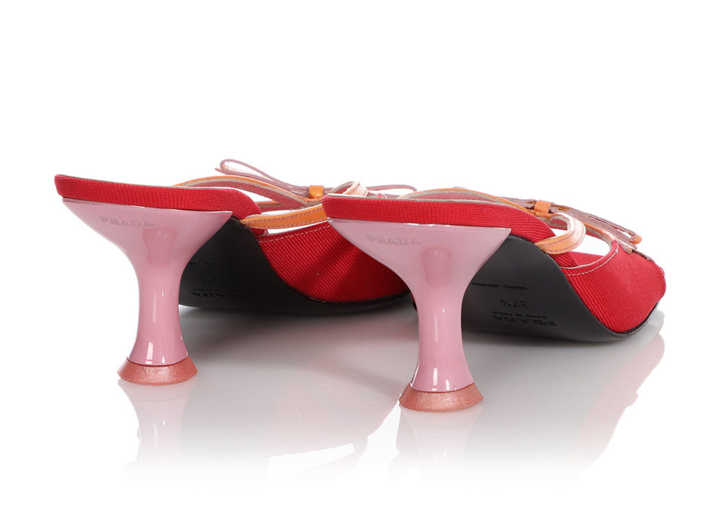 Prada Pink and Red Slides