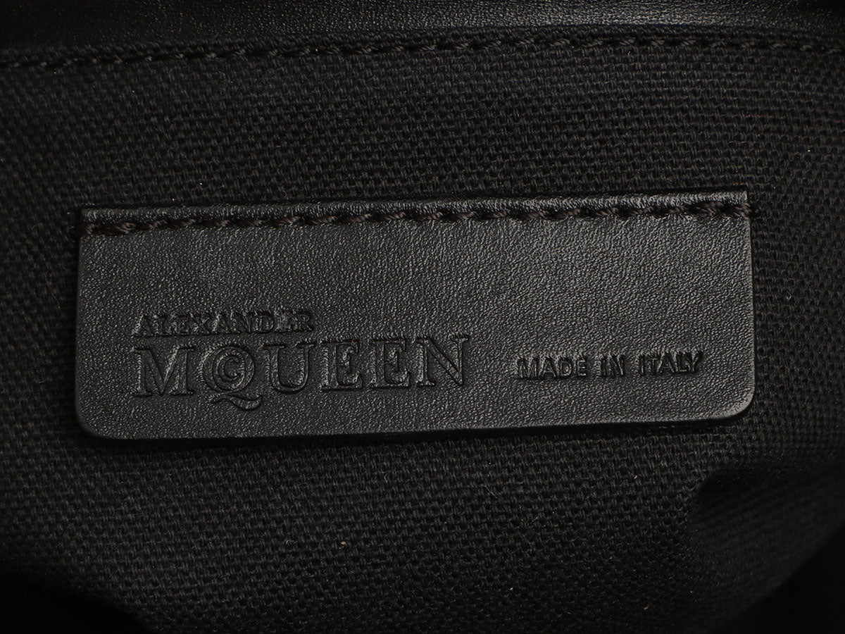 ALEXANDER MCQUEEN Calfskin Studded Small Padlock Crossbody Bag Black  1162836
