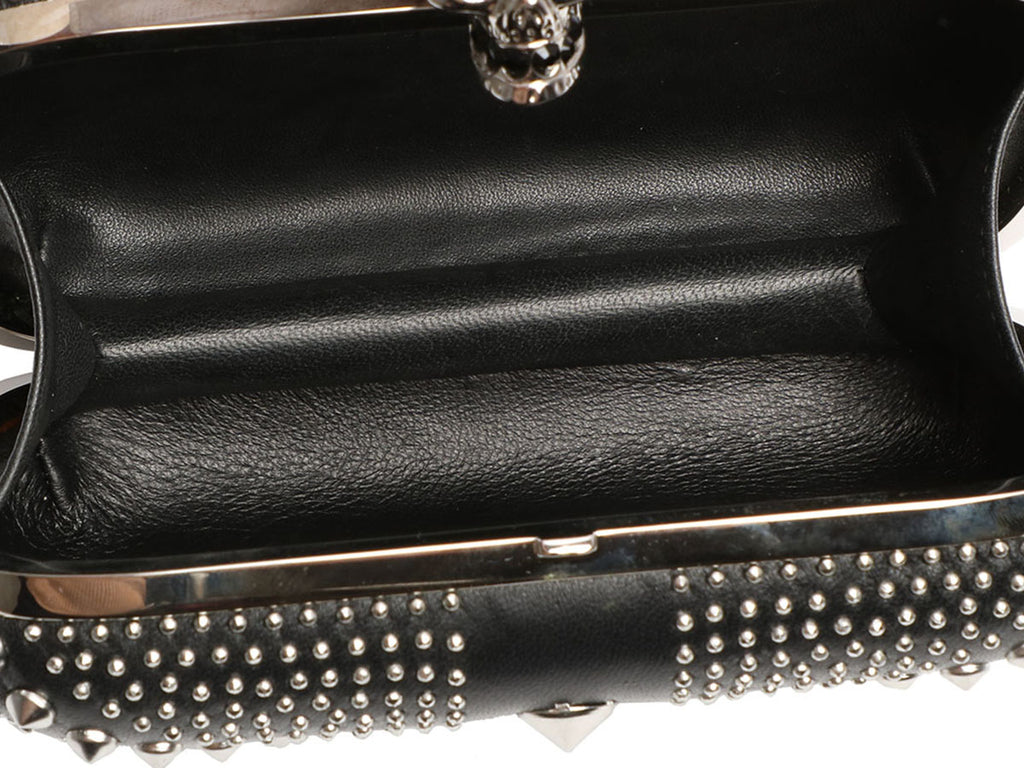 Alexander McQueen Black Studded Union Jack Box Clutch