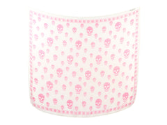 Alexander McQueen Pink and Black Skull Silk Scarf - Ann's Fabulous