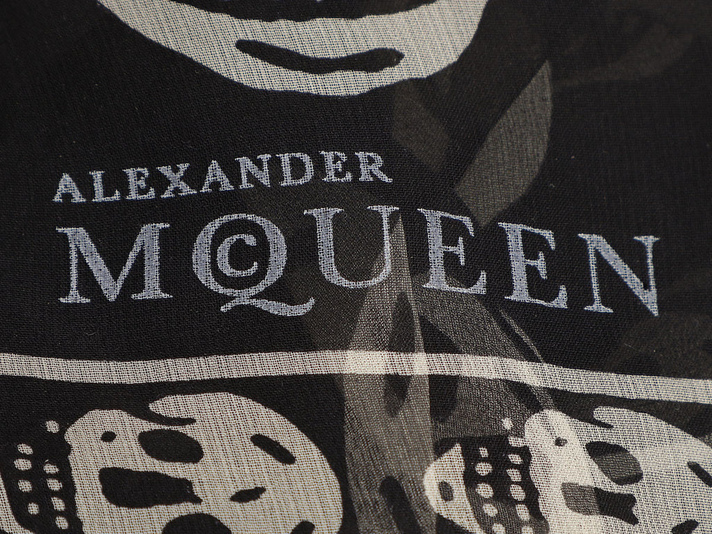 Alexander McQueen Black Skull Scarf