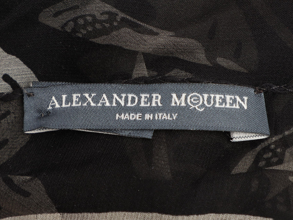 Alexander McQueen Black Skull Scarf