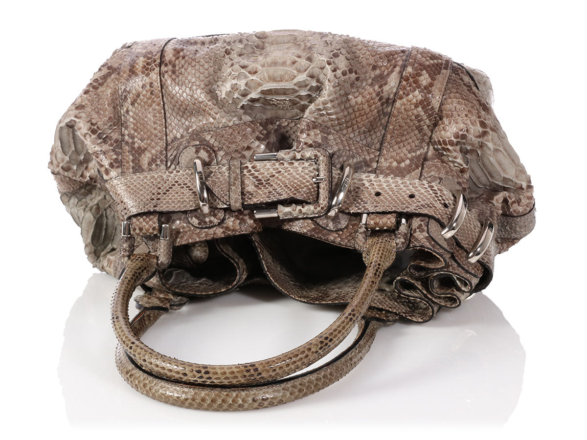Le Sac Diamond python leather tote bag