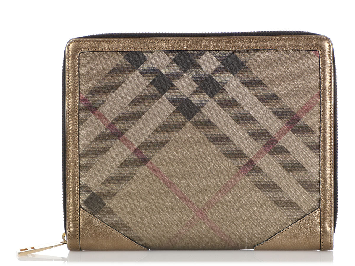 Burberry Vintage Check Zipped Card Case in Grey for Men