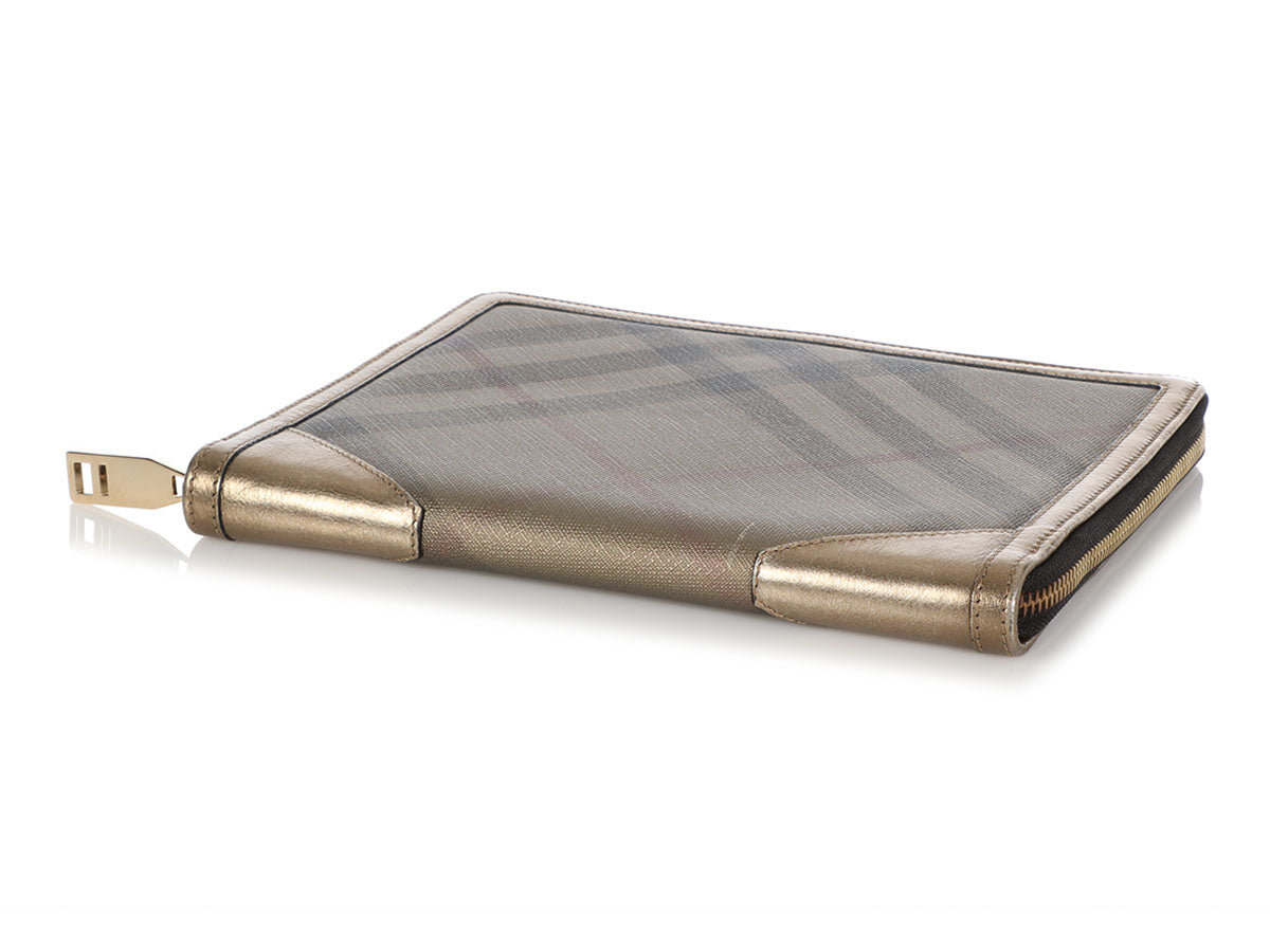 Burberry Gold Check Iconic Tablet Case - Ann's Fabulous Closeouts
