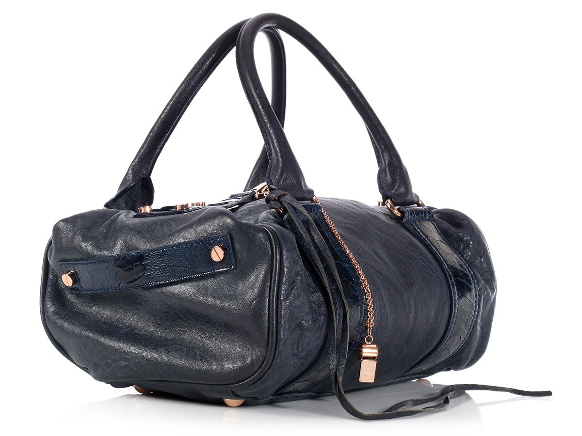 Leather crossbody bag Whistles Navy in Leather - 20380473