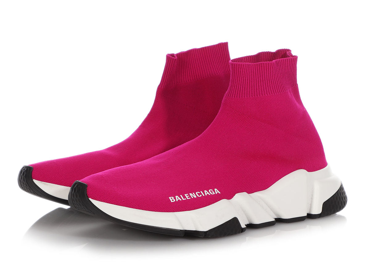 straf myg sælge Balenciaga Pink Knit Sock Speed Sneakers - Ann's Fabulous Closeouts