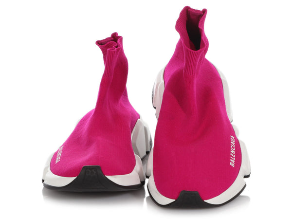 Balenciaga Pink Knit Sock Speed Sneakers