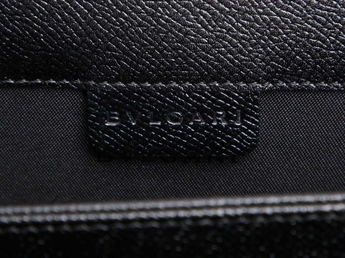 Bulgari Black Triple Gusset Briefcase - Ann's Fabulous Closeouts
