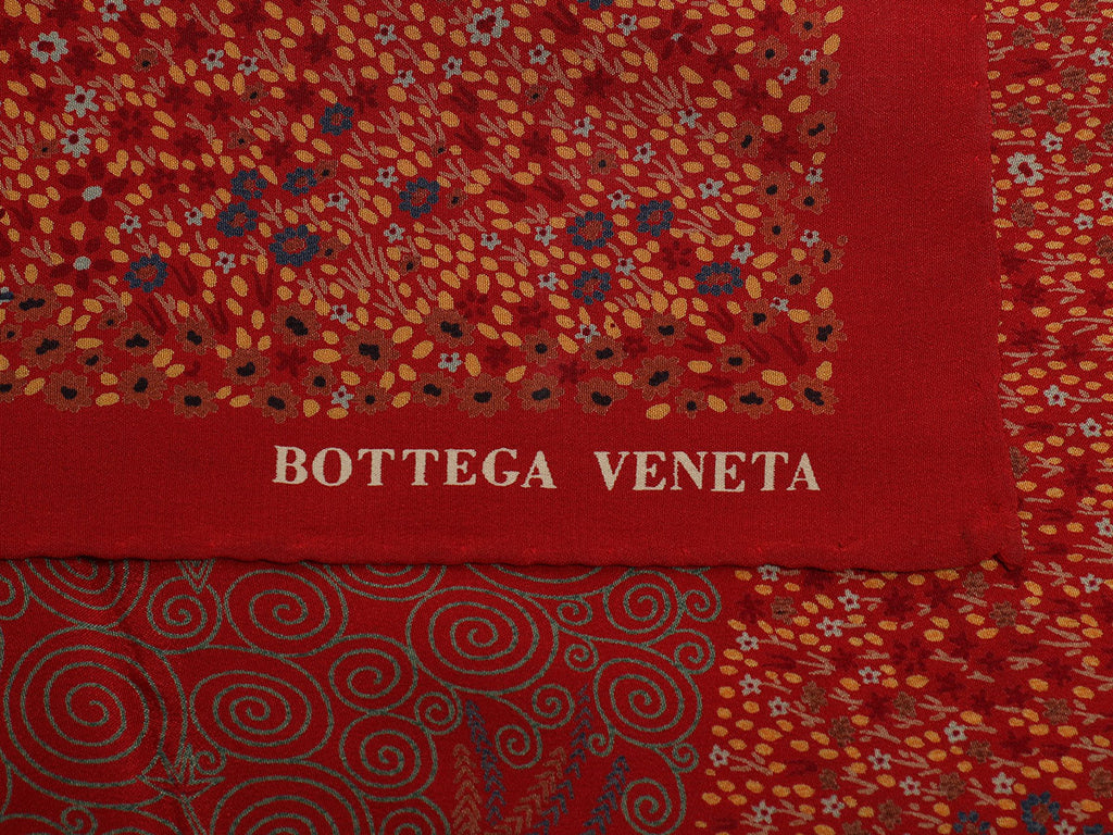 Bottega Veneta Red Vintage Klimt Scarf