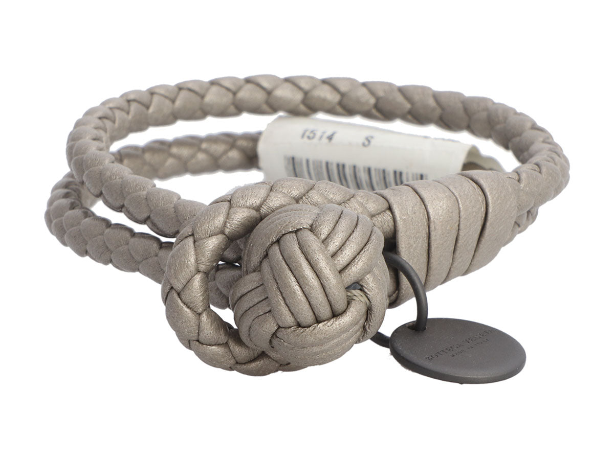 Bottega Veneta Outlet: Twist bracelet in nappa leather and silver