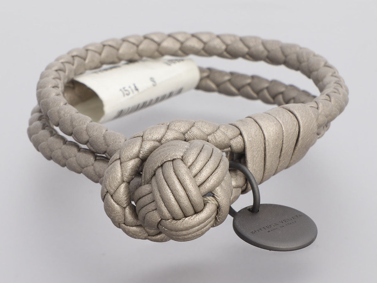 Bottega Veneta Bracelet In Leather And Silver for Men