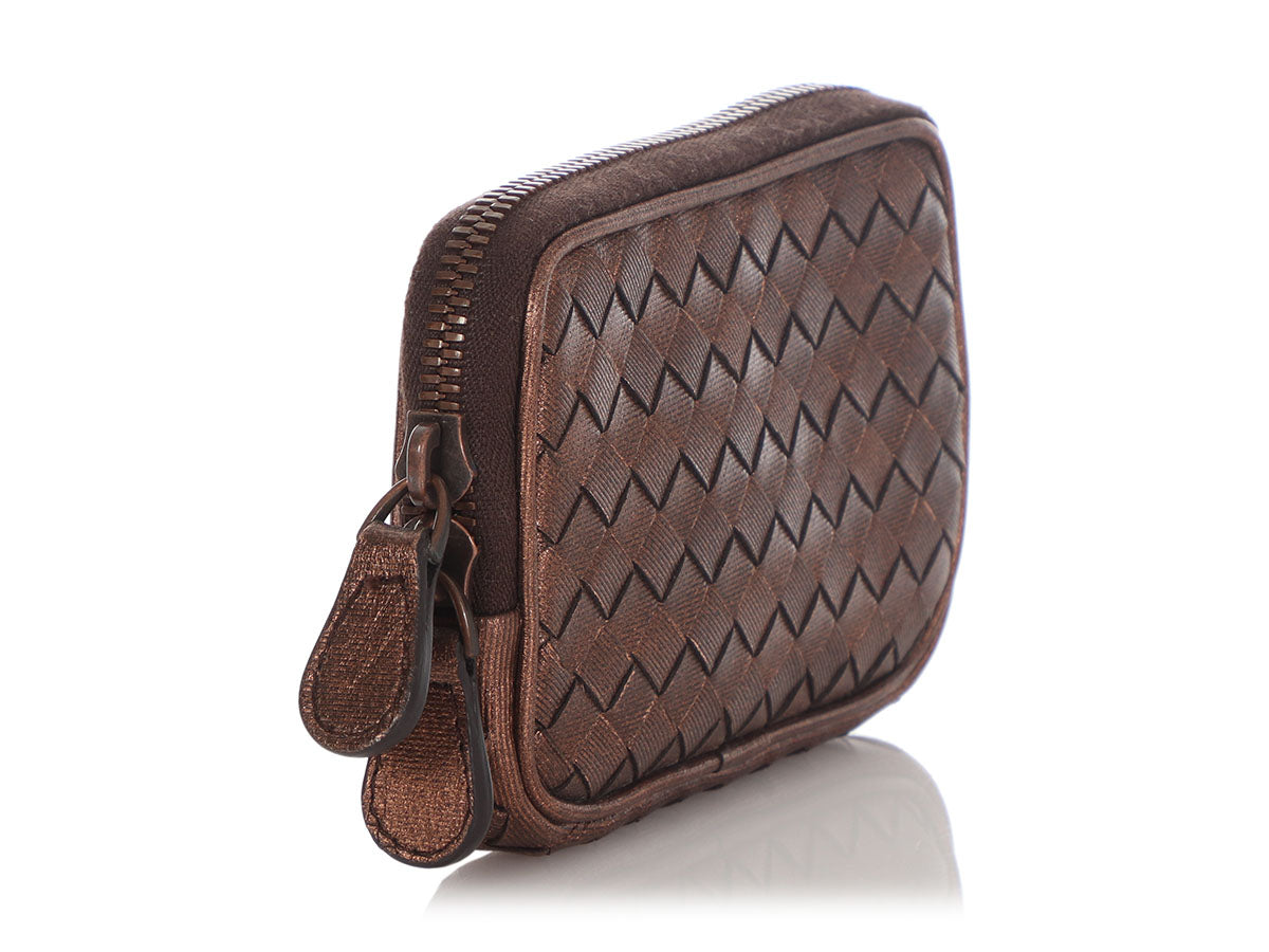 Brown Leather Zipped Coin purse