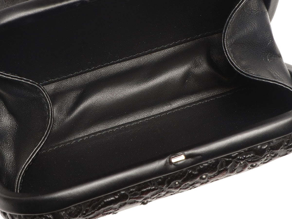 Bottega Veneta Knot Clutch in Black Padded Intreccio Leather — UFO No More