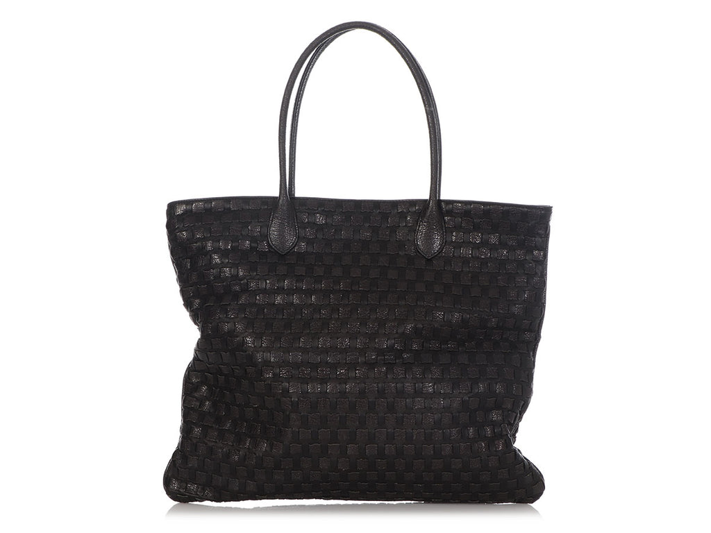 Bottega Veneta Black Basket Weave Tote