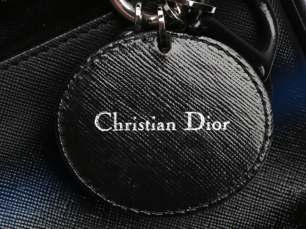 Dior’s Black and Blue Grained Leather Dune Bag