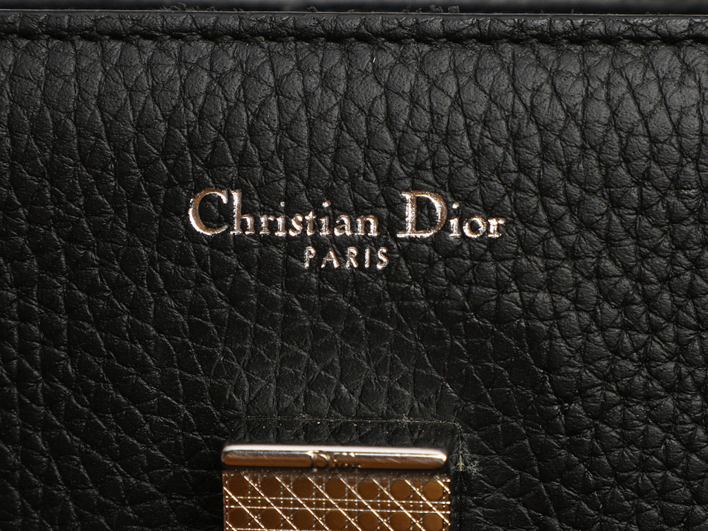 Dior Medium Black Grained Calfskin Diorever Flap