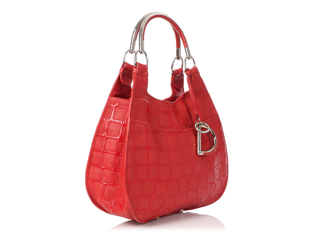Dior Red Embossed 61 Hobo