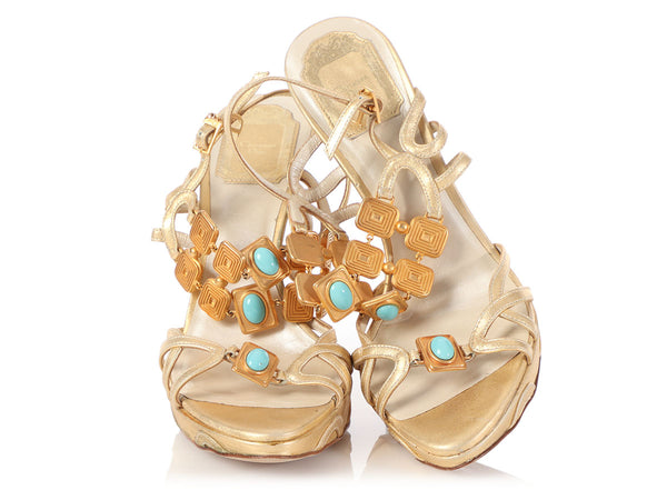 Dior Gold Riviera Sandals