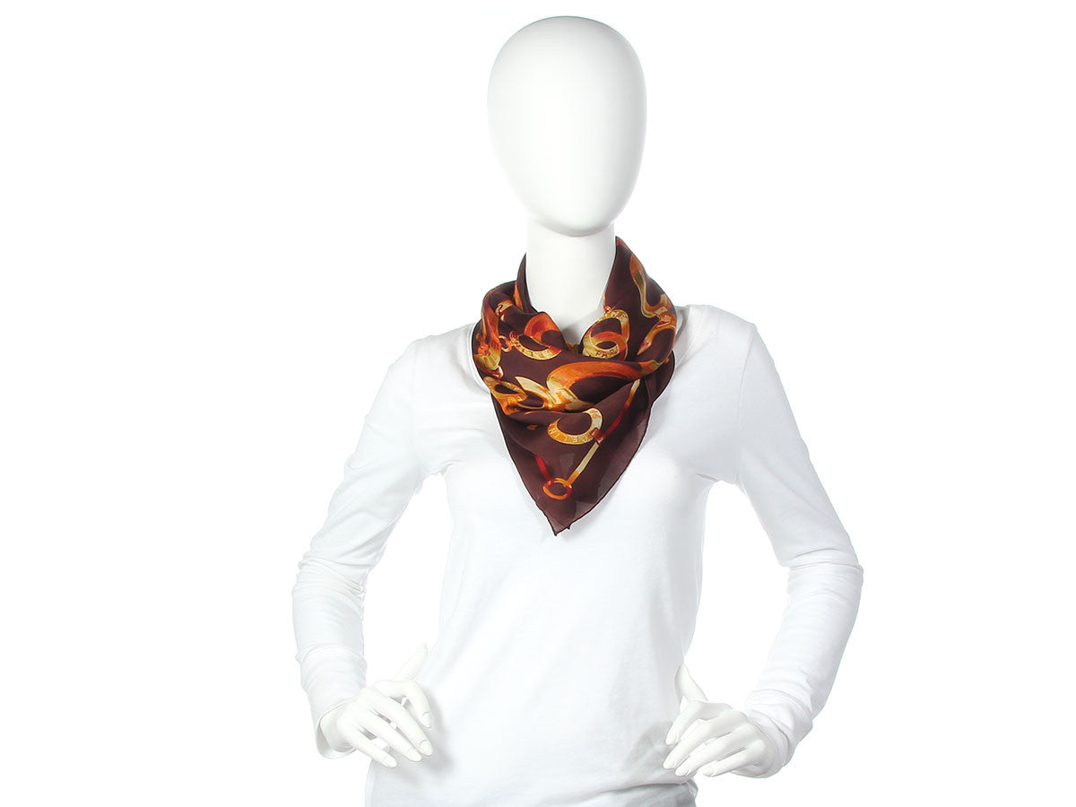 GUCCI Metallic printed silk scarf