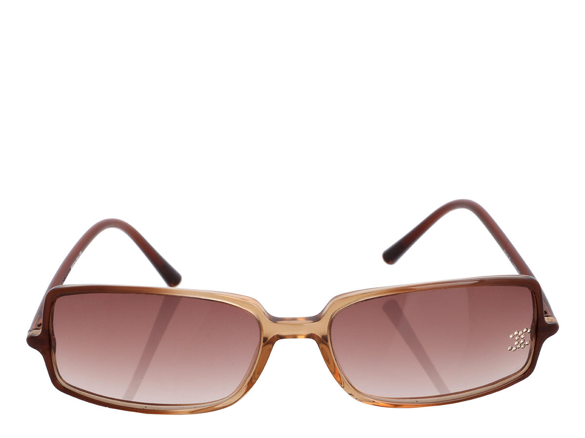 Vintage Chanel Shield Style Sunglasses Brown -  Hong Kong