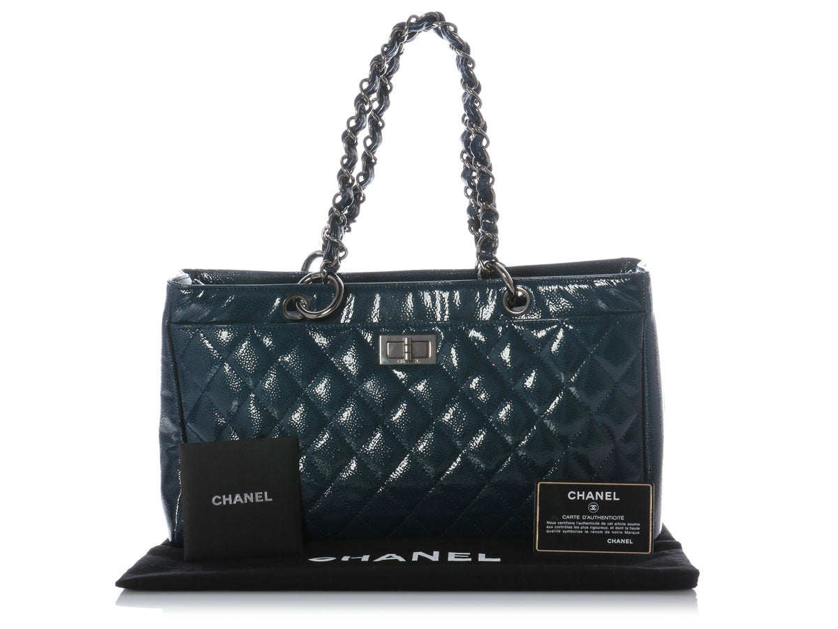 Chanel Blue Diamond Shine Reissue Shopper - Ann's Fabulous Closeouts