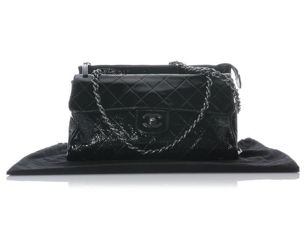 chanel black sling bag leather