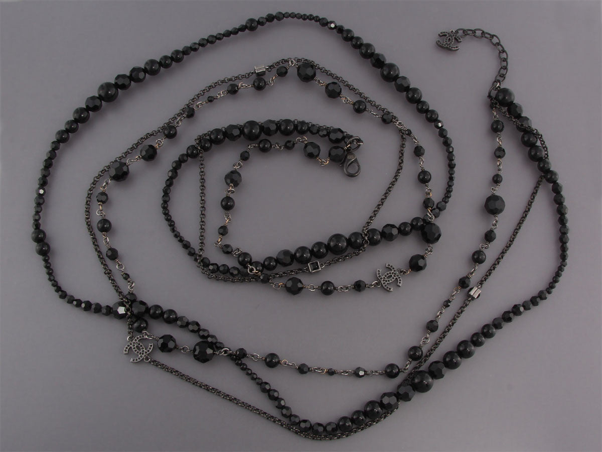 Chanel long necklace Chanel Black in Other - 31496876
