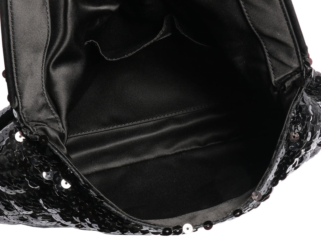 Chanel Black Sequin Clutch
