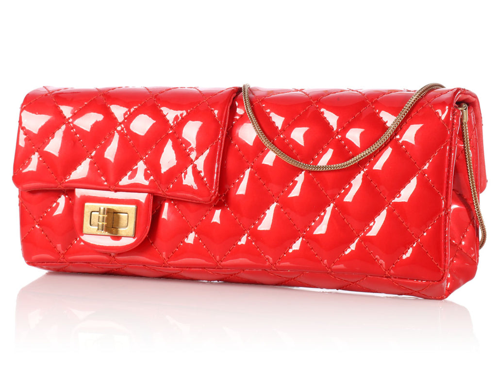 Chanel Red Patent Reversible Reissue Clutch