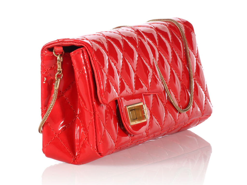 Chanel Red Patent Reversible Reissue Clutch