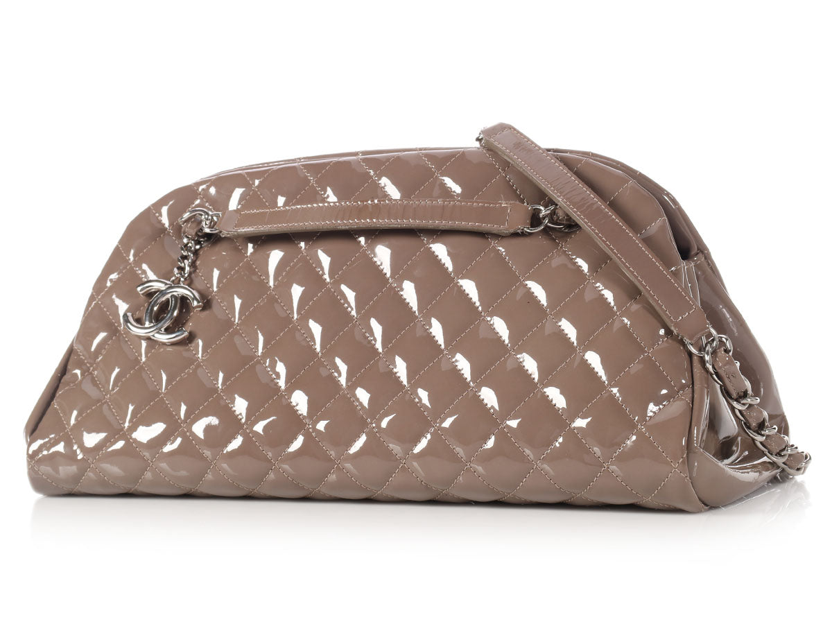 Chanel Mademoiselle Camera Bag Vertical Quilted Patent Medium at