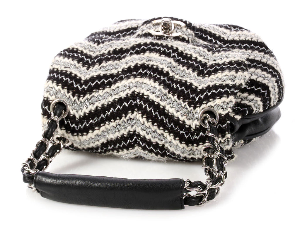 Chanel Black and White Tweed Handbag