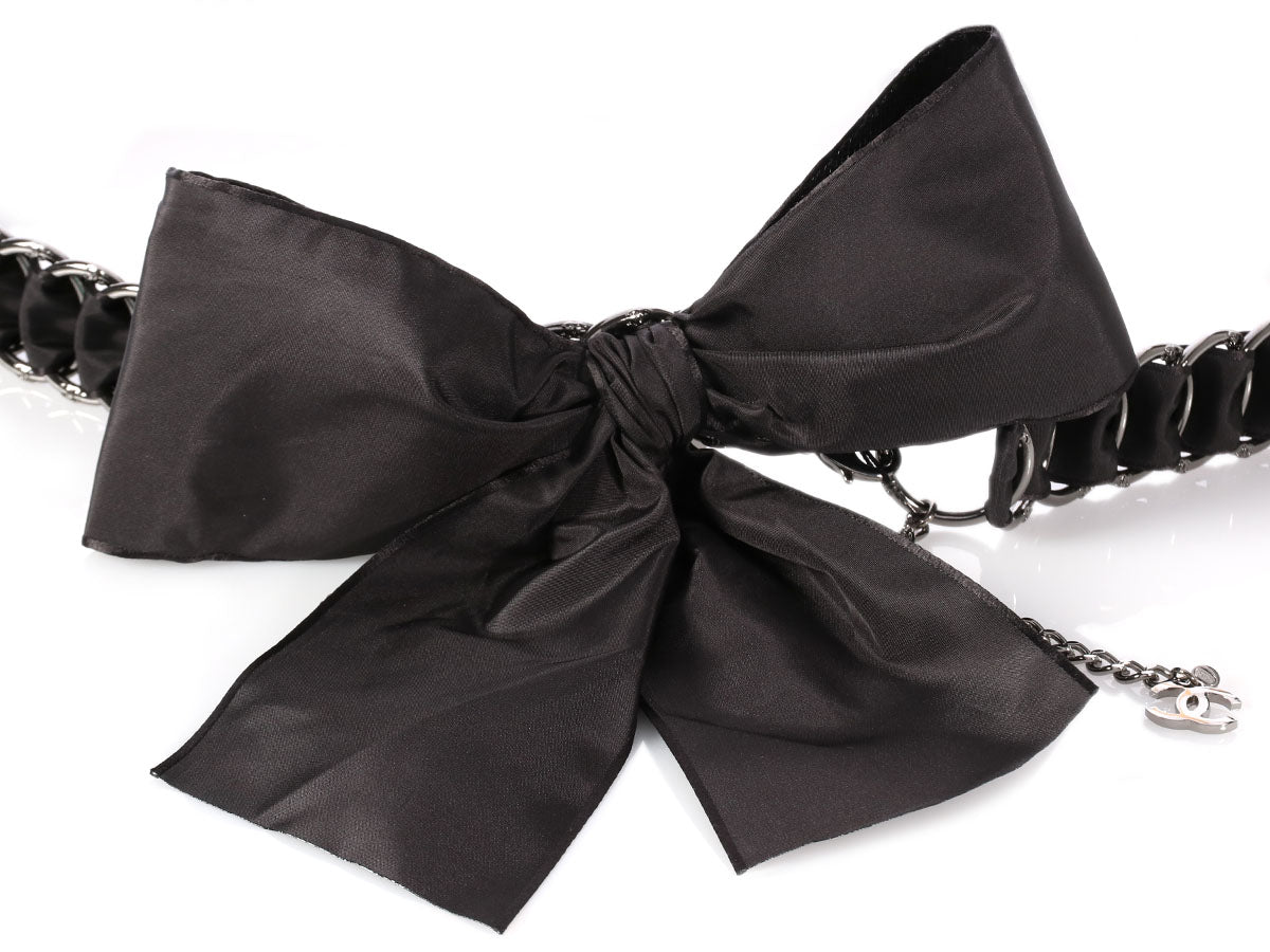 Chanel 2005 Black Bow Belt - Ann's Fabulous Closeouts