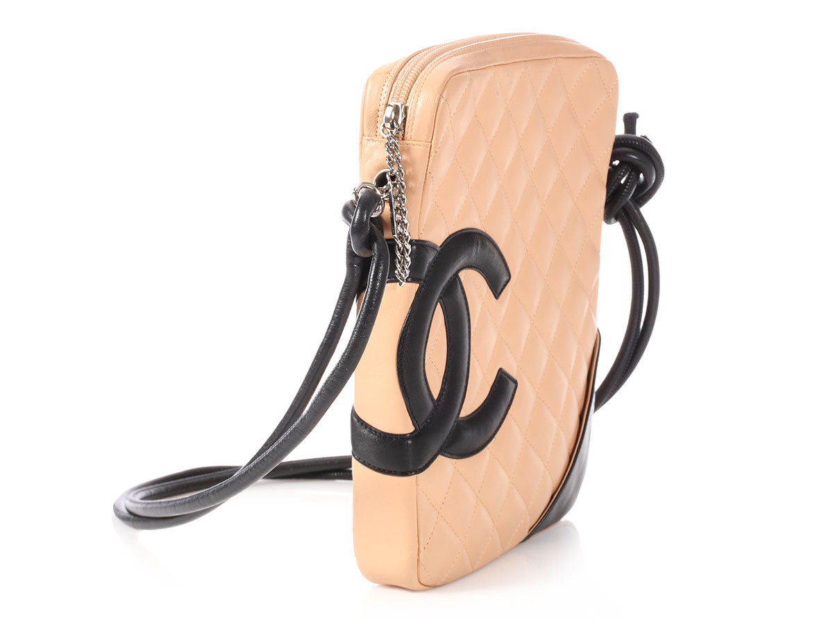 Chanel Cambon Cc Ligne Quilted Bicolor Cross Body 234391 Black X Beige  Calfskin Leather Messenger Bag, Chanel