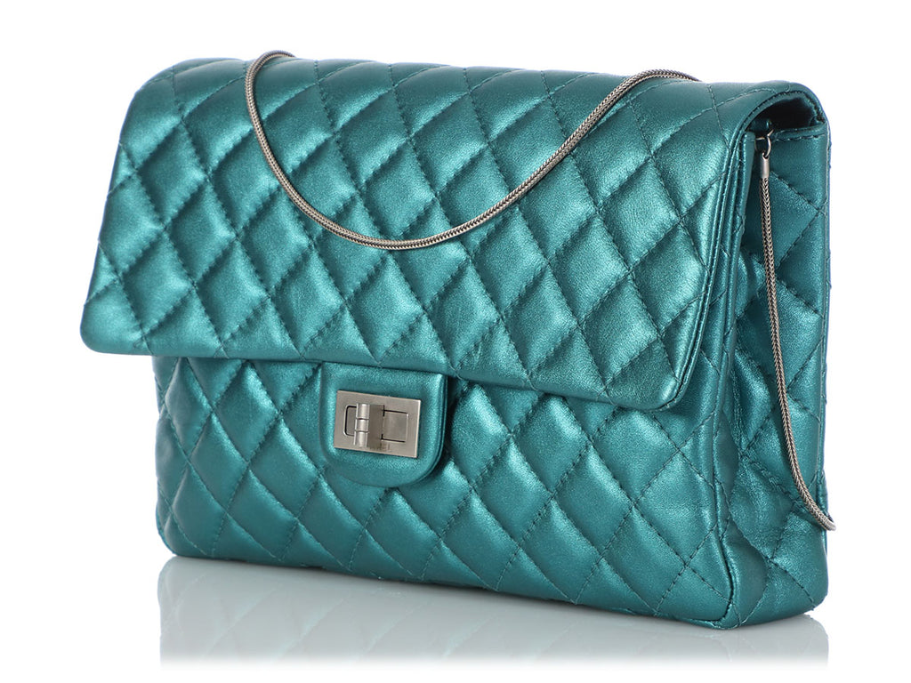 Chanel Metallic Turquoise Quilted Calfskin Reissue Clutch - Ann's Fabulous  Closeouts