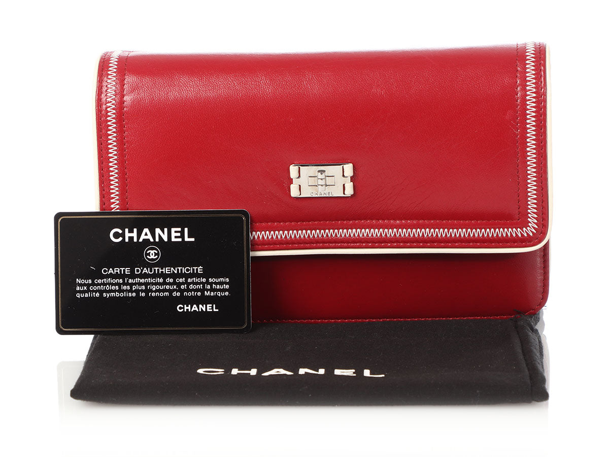 Chanel Red Distressed Leather Wallet on a Chain WOC - Ann's Fabulous  Closeouts