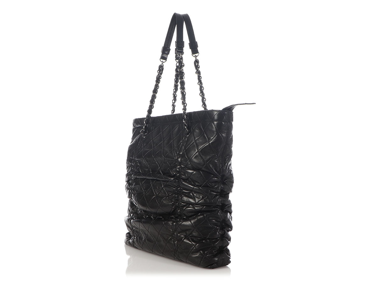 Chanel Black Quilted Lambskin Sharpei Shopping Tote - Ann's
