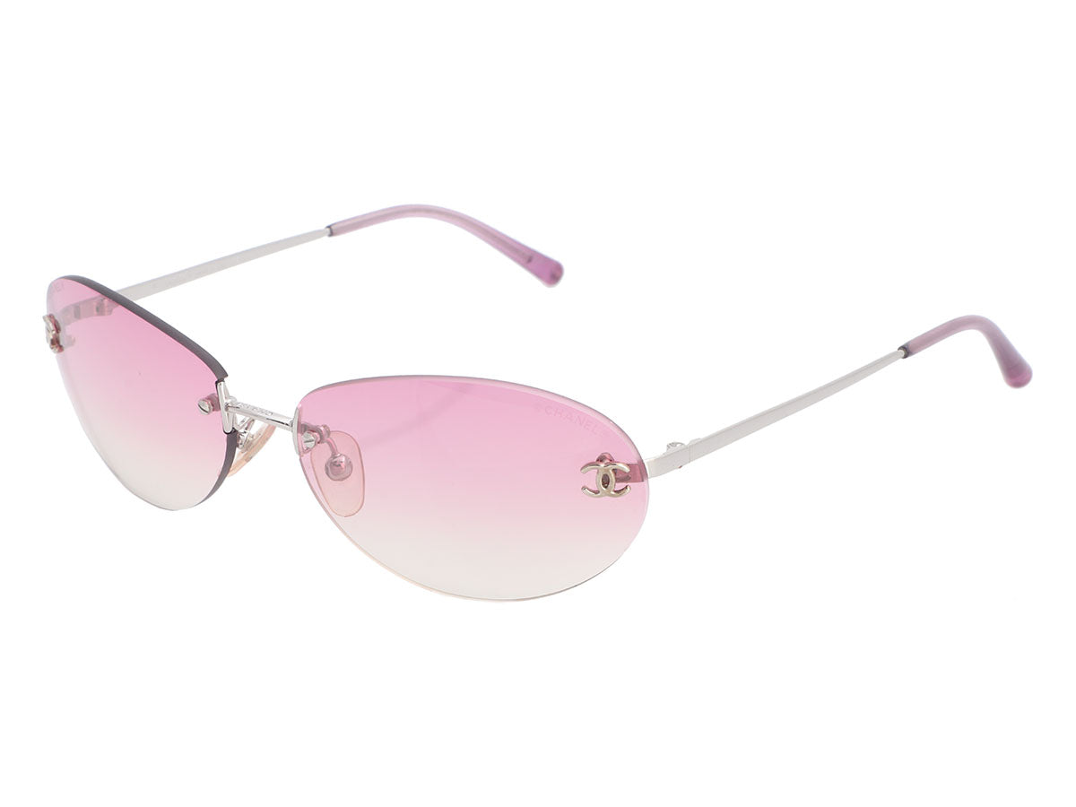 Chanel Pink Rimless Sunglasses