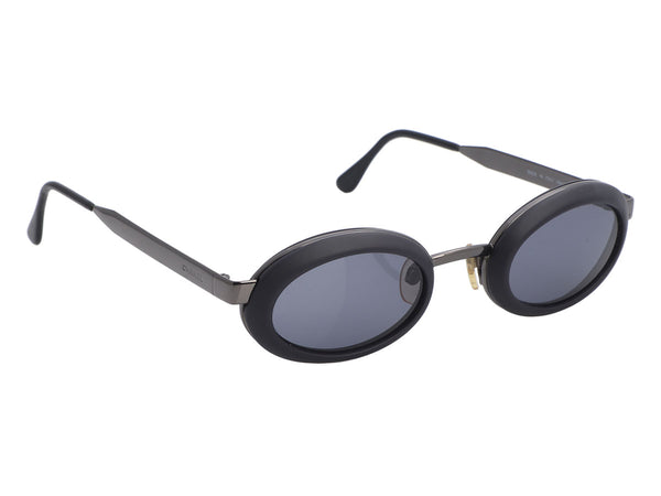 chanel round sunglasses black