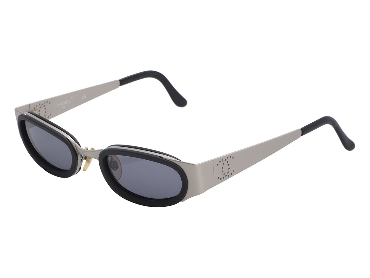 Black Oval Logo Sunglasses, Authentic & Vintage