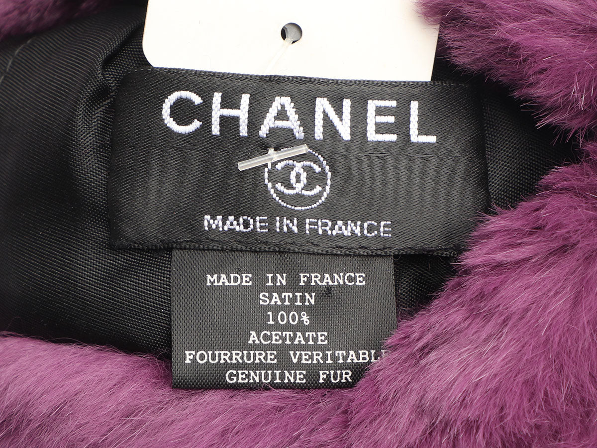 Chanel Purple Fur Hand Muff - Ann's Fabulous Closeouts