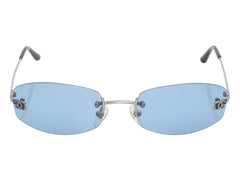 Chanel Blue Silver Frameless Sunglasses 4002 - Yoogi's Closet