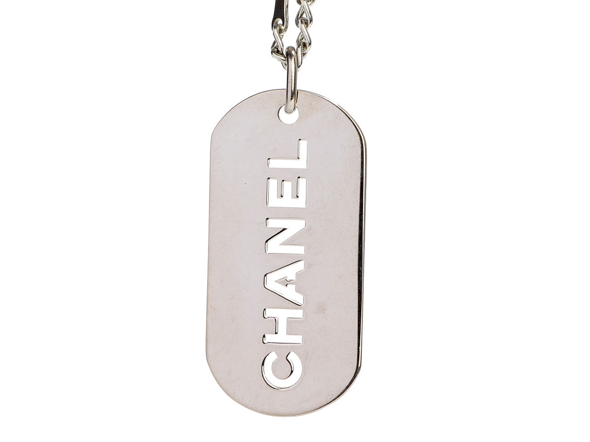 Chanel Necklace/05 P/Slv/Top/Matrasse Dog Tag/Scratched On One Side Fashion  Acc